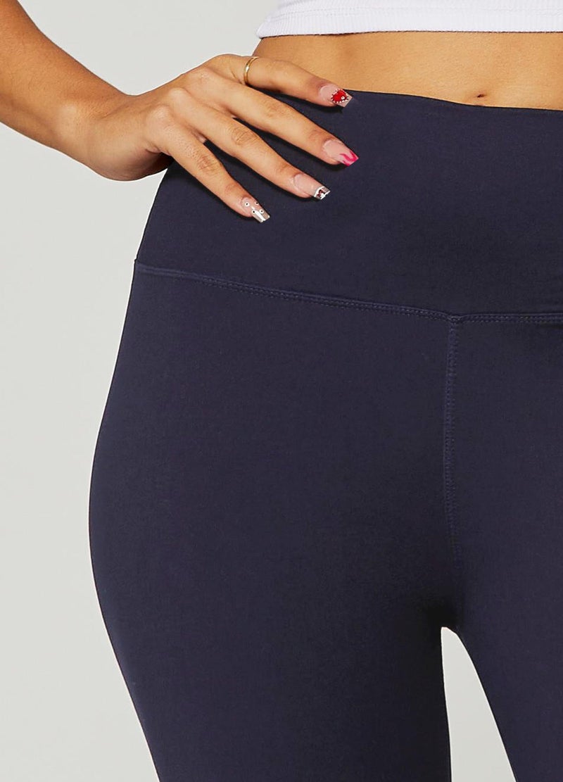 Conceited Capri Leggings for Women - Soft - High Waist Tummy Control - Essential - Regular and Plus Size - Navy Blue - Large - X-Large - Image 5
